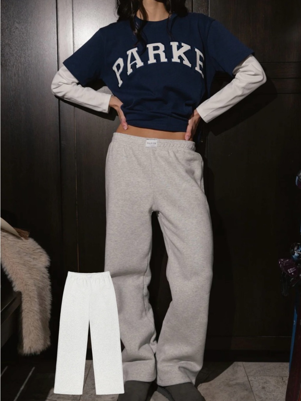 Grey fleece Parke sweatpants